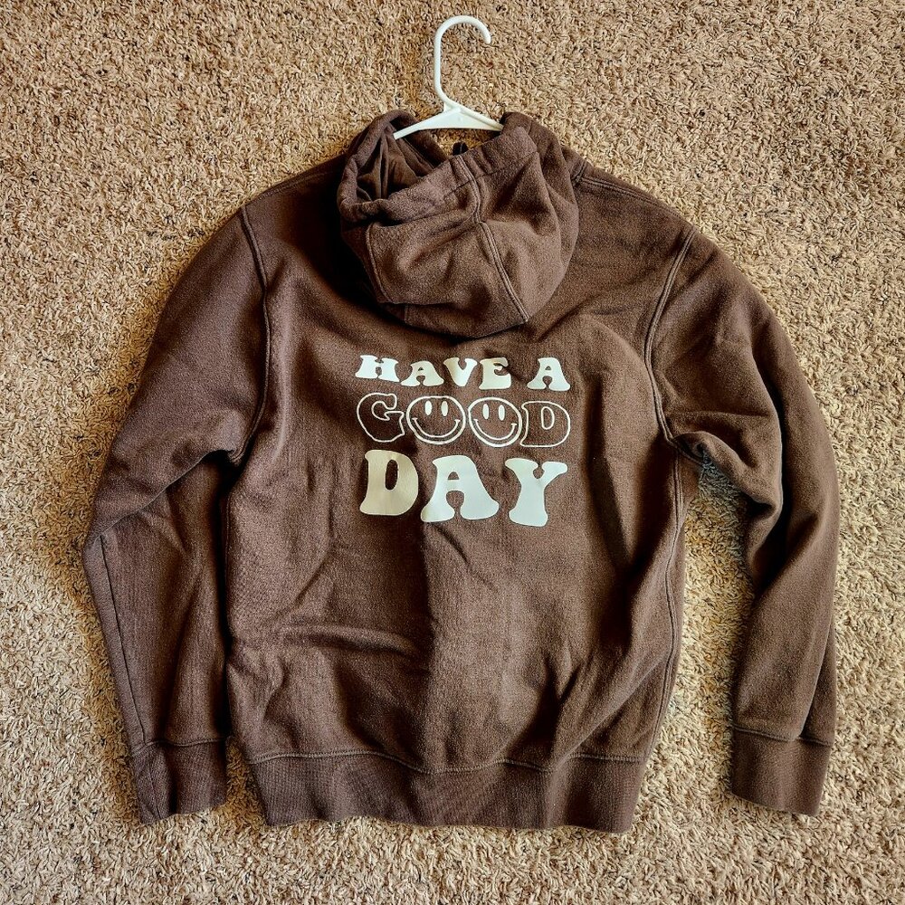 NIKE HAVE A GOOD DAY HOODIE SWEATSHIRT Brown MEDIUM
